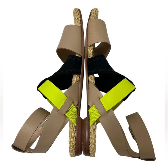 Loeffler Randall Fawn Ankle Strap Sandal Leather Raffia Size 6 - Picture 4 of 10